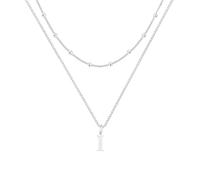 LUXYSODE Collane con iniziale per Wome S925 Collana in argento con lettera piccola collana con ciondolo iniziale in argento A-Z regalo personalizzato gioielli alla moda, Grande, Argento, Nessuna