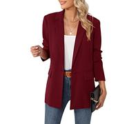 LUYAA Blazer Giacche per Donna Casual Abiti da lavoro per le Donne Ufficio Professionale Vino XL