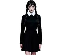 LUYANA Abito da donna con colletto Peter Pan, nero, per feste e costumi di Halloween, Nero , XL