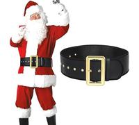 LUYANFX Cintura Babbo Natale, Cintura per Costume da Babbo Natale, Cintura da Pirata Uomo, Cintura da Natale Nera con Fibbia Dorata, Accessorio per Costumi per Natale, Cosplay, Carnevale (160 CM)