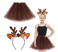 LUYANFX Renna Cerchietti per Capelli, Fascia per Corna di Renna Natalizia con Adesivi Viso, Cerchietto con Corna di Cervo, per Donna Ragazza Natale, Carnevale, Capodanno Festa, Mascherata (B)