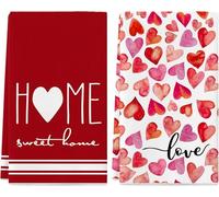 LUYANFX Set de 2 Torchons de Cuisine Saint-Valentin, 41x58,5 CM, Serviettes à Vaisselle Love, Décoration Douce pour la Saint-Valentin, Linges de Cuisine Saisonniers pour la Maison (A)