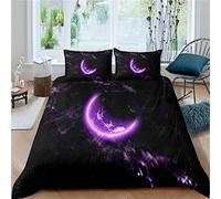 LUYAPOND Copripiumino Singolo 155x220 Pianeta Viola, Set di Biancheria da Letto in Microfibra, 1 Copri Piumino 155x220 cm + 2 Federe 50x80 cm