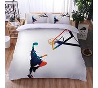 LUYAPOND Copripiumino Una Piazza e Mezza Basket, Set di Biancheria da Letto in Microfibra, 1 Copri Piumino 200x200 cm + 2 Federe 50x80 cm