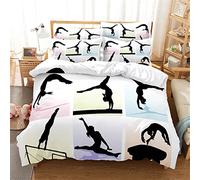 LUYAPOND Copripiumino Una Piazza e Mezza Ginnastica, Set di Biancheria da Letto in Microfibra, 1 Copri Piumino 200x200 cm + 2 Federe 50x80 cm