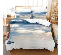 LUYAPOND Copripiumino Una Piazza e Mezza Oceano, Set di Biancheria da Letto in Microfibra, 1 Copri Piumino 200x200 cm + 2 Federe 50x80 cm