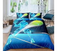 LUYAPOND Copripiumino Una Piazza e Mezza Tennis, Set di Biancheria da Letto in Microfibra, 1 Copri Piumino 200x200 cm + 2 Federe 50x80 cm