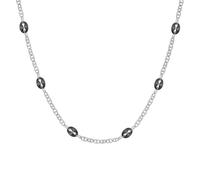 LUYCA BARRA Collana in Acciaio da Uomo, Stile Marinaro con Elementi Neri, Modello CL374