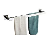 Luyckfrazy Portasciugamani Doppio in Acciaio Inossidabile, portasciugamani a Parete 40 cm 50 cm 60 cm, mensola Porta Asciugamani Quadrata a Doppia Asta a Vite, per Cucina Bagno (Size : 40cm)