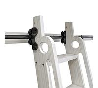 Luyckfrazy Scala per libreria Scorrevole Binario sospeso 3.3ft-20ft, Kit Scala Scorrevole per Ufficio a soppalco con Ruote a Pavimento (Senza Scala) (Size : 600cm Kit Pista)