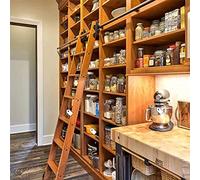 Luyckfrazy Scala per libreria Scorrevole Binario sospeso 3.3ft-20ft Kit Scala Scorrevole Retrattile per Armadio da Bar con Ruote a Pavimento (Senza scaletta) (Size : 300cm Kit Pista)