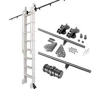 Luyckfrazy Scala per libreria Scorrevole Binario sospeso Retrattile 3.3ft-20ft Scivolo in Acciaio al Carbonio con Tubo Tondo con Ruote a rulli da Pavimento (Senza scaletta) (Size : 200cm Kit Pista)
