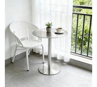 Luyckfrazy Tavolo da Bar Alto, Tavolo da Pranzo Industriale per Esterni Tavoli da Pub Moderni in Acciaio Inossidabile per Cucina Domestica Angolo Colazione Caffetteria Bar Cocktail Lounge(60x60x95cm)