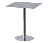 Luyckfrazy Tavolo da bar quadrato moderno in acciaio inossidabile, tavolo da pranzo alto per piccoli spazi, piano da 15,75/31,5 pollici, altezza 29,13/41,34 pollici(60x60x95cm)