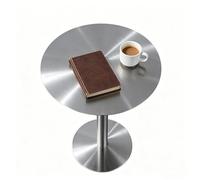 Luyckfrazy Tavolo da bar,tavolo da caffè rotondo in acciaio inossidabile per bar di casa cucina caffè all'aperto disponibile con piano da 15,75pollici,dimensioni di altezza 29,13pollici(40x40x95cm)