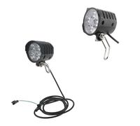 Luyismer Ciclismo Bicicletta Elettrica Esterna 12W Fari Luminosi LED Built-In Horn Luce Anteriore Scooter Luce Anteriore Cleaner Per Tilesmold Vernice Per Wallsmould Remover Spray Per Per Pelle