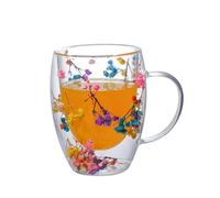 Luyismer Tazza in vetro trasparente, a doppia parete, per bevande calde e fredde, in vetro isolato