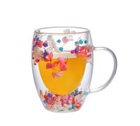 Luyismer Tazza in vetro trasparente, a doppia parete, per bevande calde e fredde, in vetro isolato