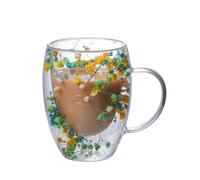 Luyismer Tazza in vetro trasparente, a doppia parete, per bevande calde e fredde, in vetro isolato