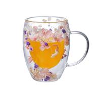 Luyismer Tazza in vetro trasparente, a doppia parete, per bevande calde e fredde, in vetro isolato