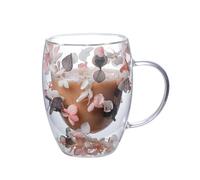 Luyismer Tazza in vetro trasparente, a doppia parete, per bevande calde e fredde, in vetro isolato