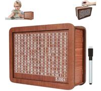 LUYJWZN Gettoreach Cash Vault Wooden Savings Box, Cash Vault Wooden Savings Box 10000, Wooden Coin Digital Piggy Bank with Erasable Pen (5000)