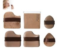 LUYJWZN Guo Xiao Niu Makeup Puff, 1 Set Of 6 Pcs Guoxiaoniu Makeup Puff, Chocolate Color Quick Make up Foundation Puffs Set, for Foundation, Blush & Loose Powder (1set)
