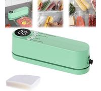 LUYJWZN Rightfavour Mini Vacuum Sealer Wireless Portable, Rechargeable Handheld Food Sealing Machine, Mini Cordless Vacuum Sealer with 10 Vacuum Bags (Green(with 10 pcs Bags))