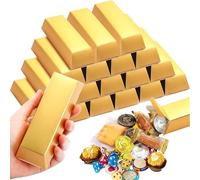 LuyoNova 24 Piezas Lingot D'Or Boite Bonbon Scatola Feste Dei Pirata Scatola Regalo Può Essere Riempito Pieces Chocolat Monete D'Oro Candy Bar Piccoli Regali Decoration Pirate per Halloween Natale