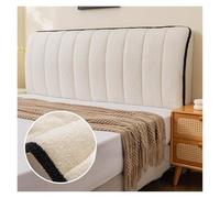LUYSGBXR 1PC All Inclusive Bedhead Dust Protector Universal Bed Back Cover Bedroom Soft Warm Winter Thicken Quilted Headboard(White,W120xH60cm)