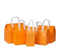 LUYSGBXR 50 pezzi sacchetti for il pranzo in tessuto non, isolamento in portatile, mantengono cibo caldo e freddo for torte, bevande, imballaggio, sacchetto for la consegna(Orange)