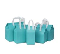 LUYSGBXR 50 pezzi sacchetti for il pranzo in tessuto non, isolamento in portatile, mantengono cibo caldo e freddo for torte, bevande, imballaggio, sacchetto for la consegna(Light blue)