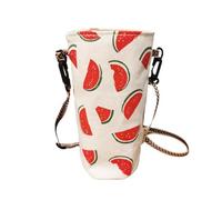 LUYSGBXR Borsa per bottiglia d'acqua da viaggio Borsa portatile per bottiglia d'acqua Borsa a tracolla Semplice tinta unita Protezione per tazza in tela Manicotto protettivo con cinturino