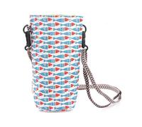 LUYSGBXR Borsa per bottiglia d'acqua da viaggio Borsa portatile per bottiglia d'acqua Borsa a tracolla Semplice tinta unita Protezione per tazza in tela Manicotto protettivo con cinturino