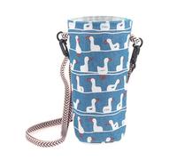 LUYSGBXR Borsa per bottiglia d'acqua da viaggio Borsa portatile per bottiglia d'acqua Borsa a tracolla Semplice tinta unita Protezione per tazza in tela Manicotto protettivo con cinturino