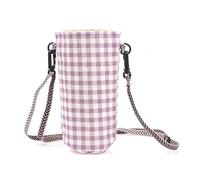 LUYSGBXR Borsa per bottiglia d'acqua da viaggio Borsa portatile per bottiglia d'acqua Borsa a tracolla Semplice tinta unita Protezione per tazza in tela Manicotto protettivo con cinturino
