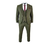 LUYSGBXR Completo da Uomo a Quadri con Giacca, Gilet e Pantaloni a Due Bottoni(Green,6XL)