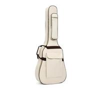 LUYSGBXR Custodia Chitarra Classica Borsa for chitarra da 41 pollici con doppia tracolla e maniglia laterale, custodia morbida in spugna spessa 10 mm, multitasche(Beige)
