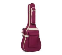 LUYSGBXR Custodia Chitarra Classica Borsa for chitarra da 41 pollici con doppia tracolla, spugna spessa 10 mm, con maniglia laterale, zaino portatile, confortevole e impermeabile(Red)