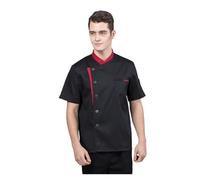 LUYSGBXR Giacca Chef Uomo Cucina Hotel Cucina Lavoro Abiti Catering Giacca Cuoco Top for Uomo(Black,L)