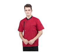 LUYSGBXR Giacca Chef Uomo Cucina Hotel Cucina Lavoro Abiti Catering Giacca Cuoco Top for Uomo(Red,L)