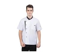 LUYSGBXR Giacca Chef Uomo Cucina Hotel Cucina Lavoro Abiti Catering Giacca Cuoco Top for Uomo(White,L)
