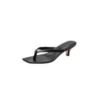 LUYSGBXR Infradito Donna Sandali con Punta Quadrata e Clip for Le Donne, Infradito con Tacco Alto, Pantofole da Donna con Tacco Sottile di Grandi Dimensioni(Black,39)