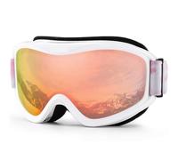 LUYSGBXR Maschera Sci Maschere da sci for uomo donna, sport invernali sulla neve con maschera a doppia lente antiappannamento occhiali snowboard motoslitta(C26 ORANGE)