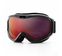 LUYSGBXR Maschera Sci Maschere da sci for uomo donna, sport invernali sulla neve con maschera a doppia lente antiappannamento occhiali snowboard motoslitta(C24 RED)