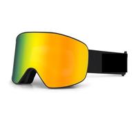 LUYSGBXR Maschera Sci Occhiali da sci professionali Uomo Donna Antiappannamento Sci sulla neve Protezione Sport invernali for adulti(Black black lens)