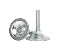 LUYSGBXR Piedini Regolabili Per Mobili 2Pcs Base 95mm Iron Galvanized M18 M20 Thread Adjustable Foot Cups Lathe Legs Leveling Feet(95xM20x150mm)