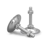 LUYSGBXR Piedini Regolabili Per Mobili 8Pcs Base 38mm Iron Galvanized M8 M10 Thread Adjustable Foot Cups Lathe Legs Leveling Feet(38xM8x80mm)