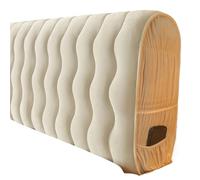 LUYSGBXR Plain Thicken Velvet Headboard Cover Double Bed, Queen Size, 180cm, Quilted, Full Coverage With Pocket, Soft Warm(Cream,220x70cm 87x27.5 in.)