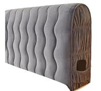 LUYSGBXR Plain Thicken Velvet Headboard Cover Double Bed, Queen Size, 180cm, Quilted, Full Coverage With Pocket, Soft Warm(Light grey,190x70cm 75x27.5 in.)